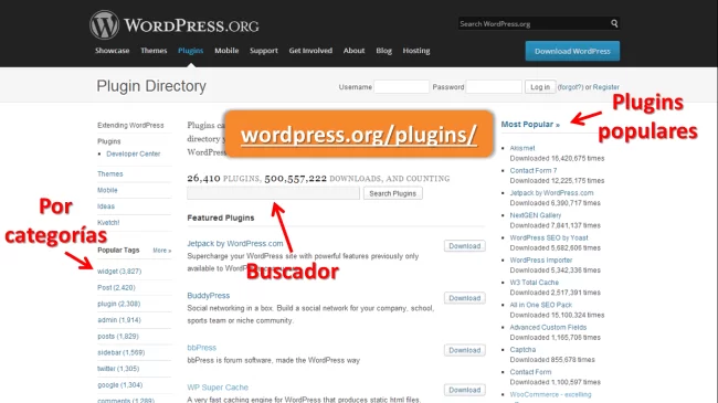 captura-repositorio wordpress org