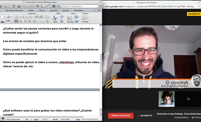 grabacion entrevista online directo