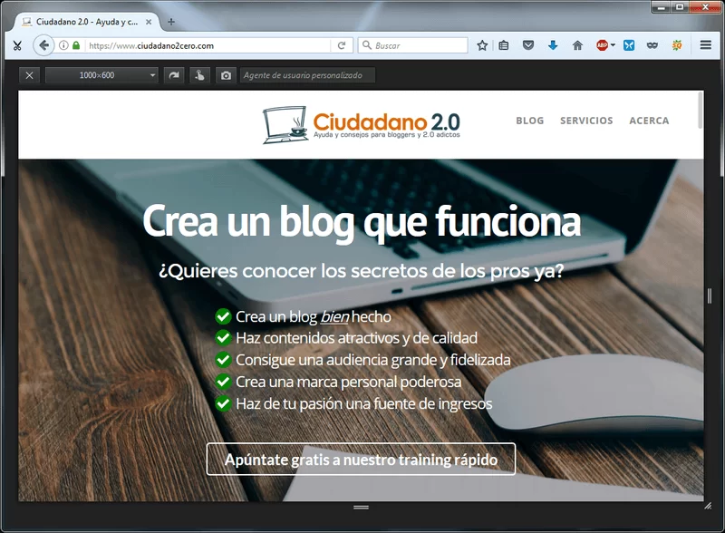 captura herramienta responsive firefox