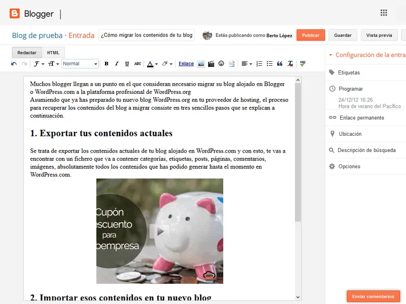 editor visual blogger