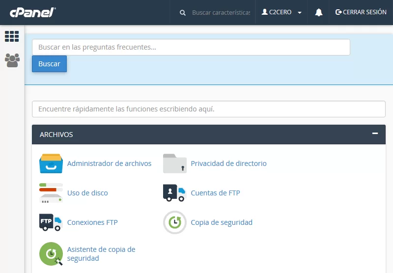 captura cpanel webempresa