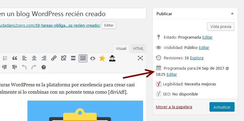 captura programacion post