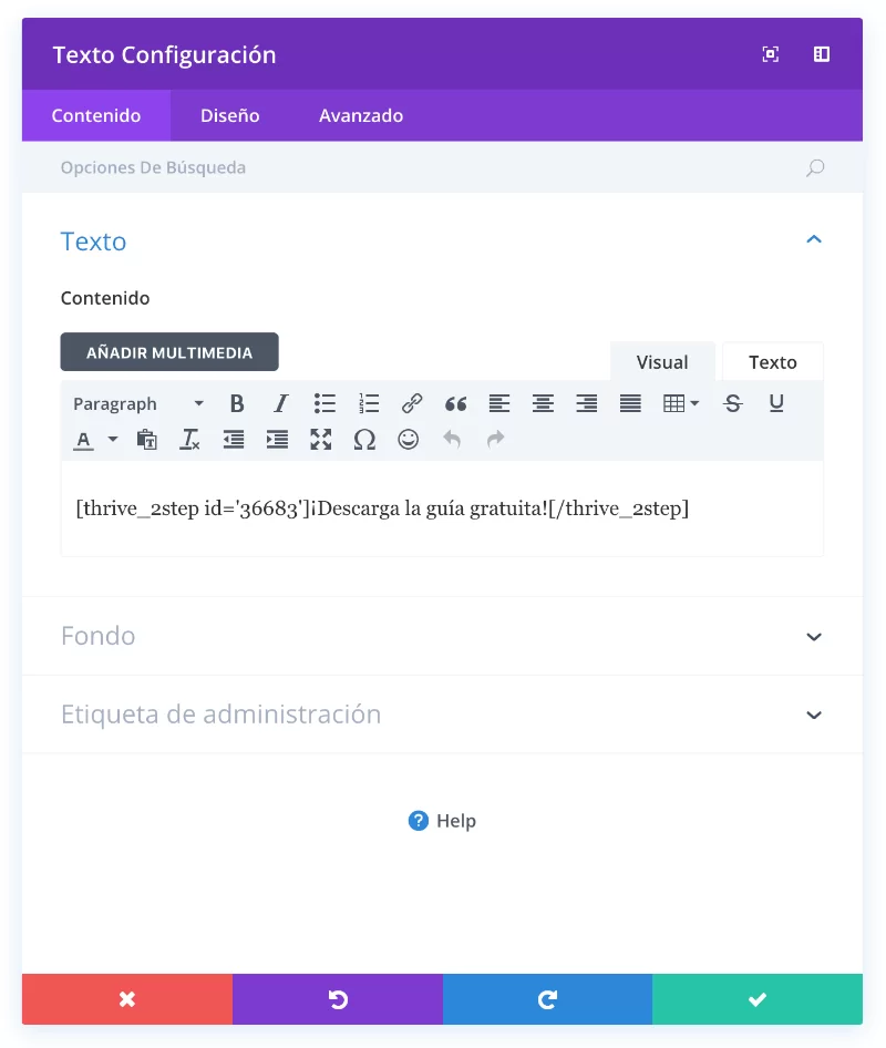 ajustes cta shortcode