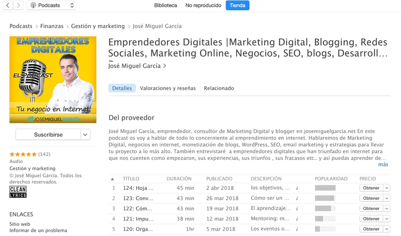 listado episodios itunes