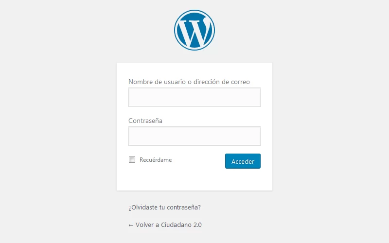 acceso admin wordpress