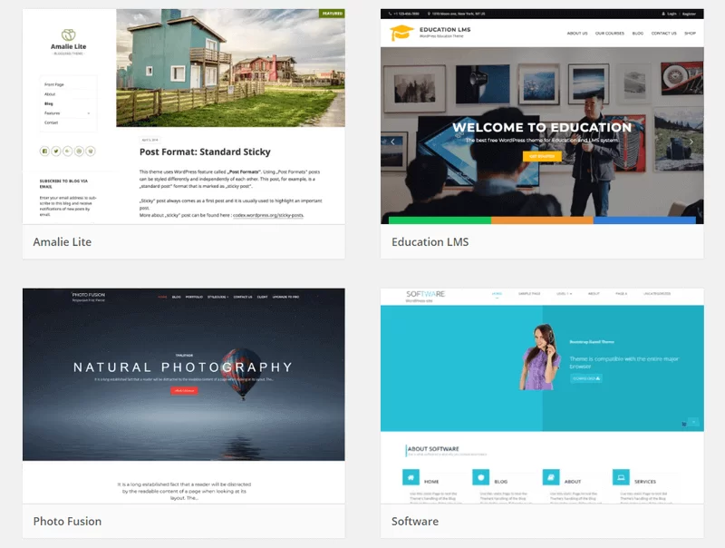 ejemplos temas wordpress