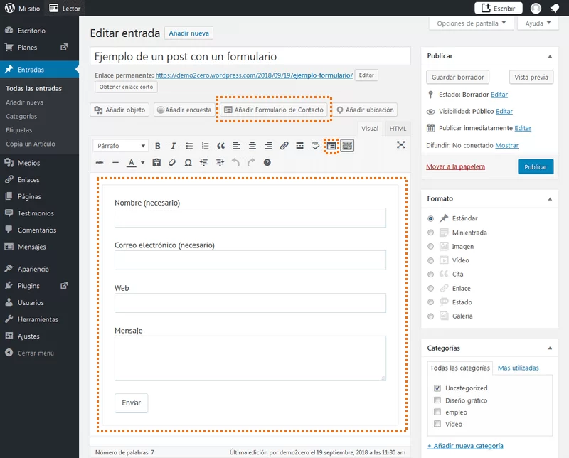 formularios wordpress.com
