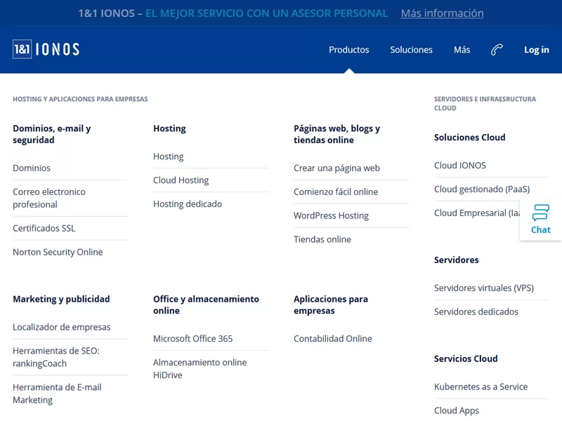 servicios 1and1 ionos