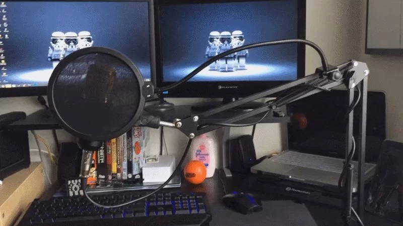 microfono pop filter brazo