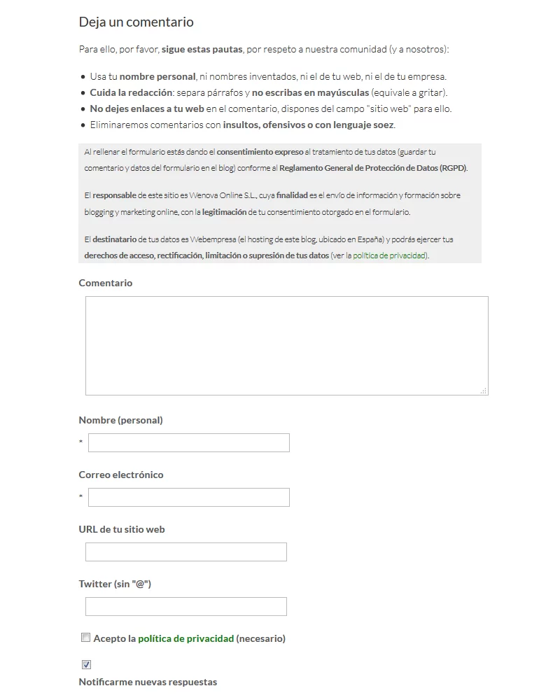 formulario comentarios c2cero