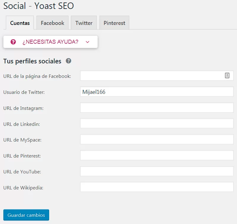 configuracion social yoast