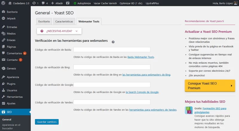 google search console en yoast