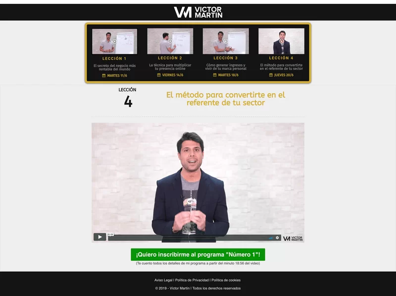 secuencia videos lanzamiento victor martin