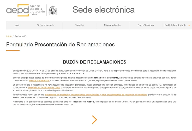 sede electronica aepd