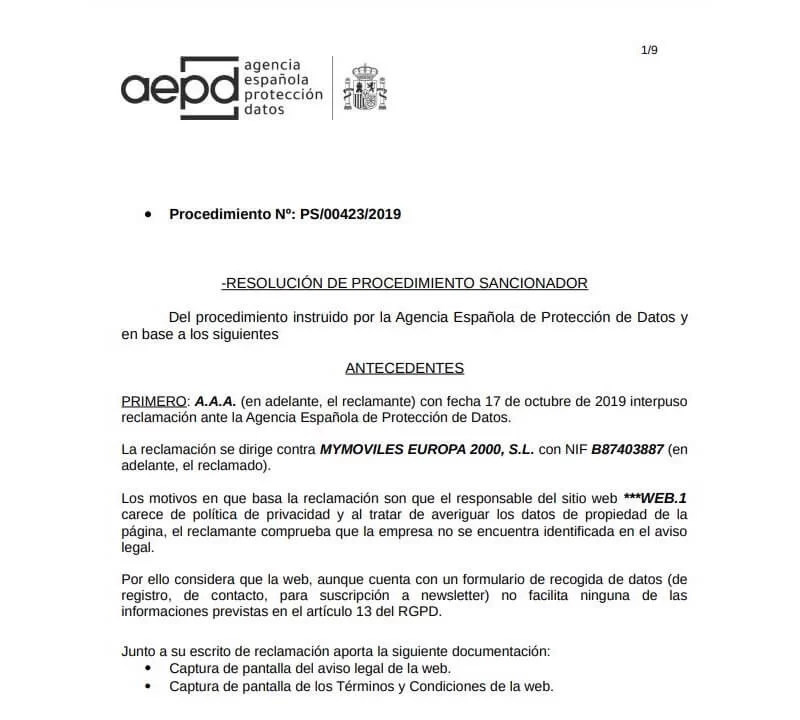 sancion-web-rgpd