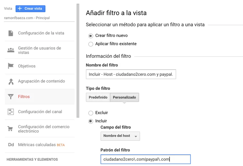 filtro hostname