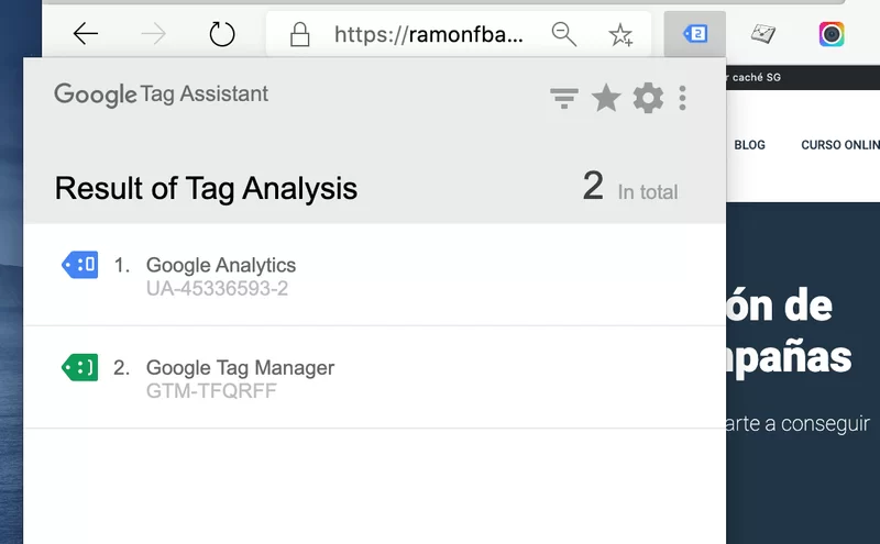 google tag assistant.