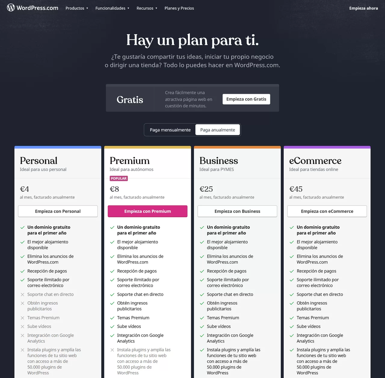 hosting gratis wordpress