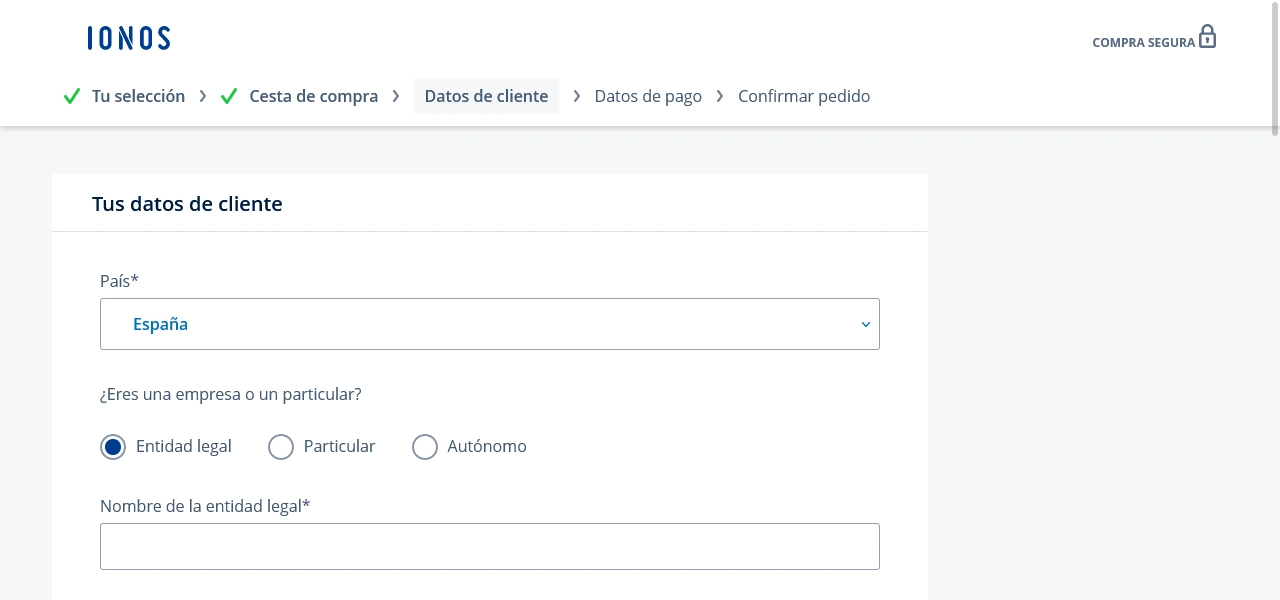 datos alta cliente
