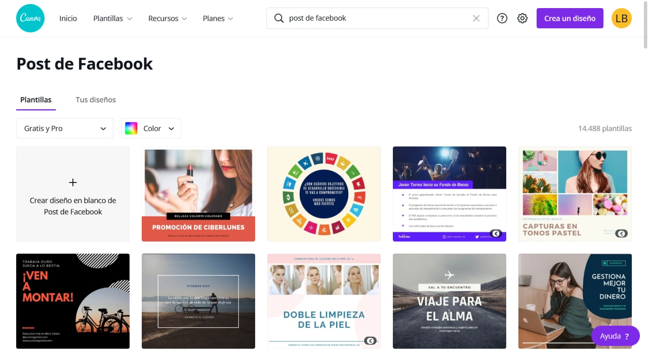 plantilla facebook canva
