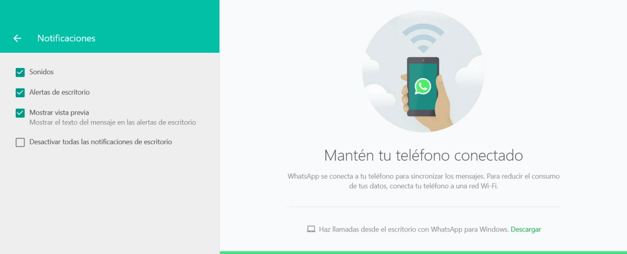 activar alerta whatsapp web
