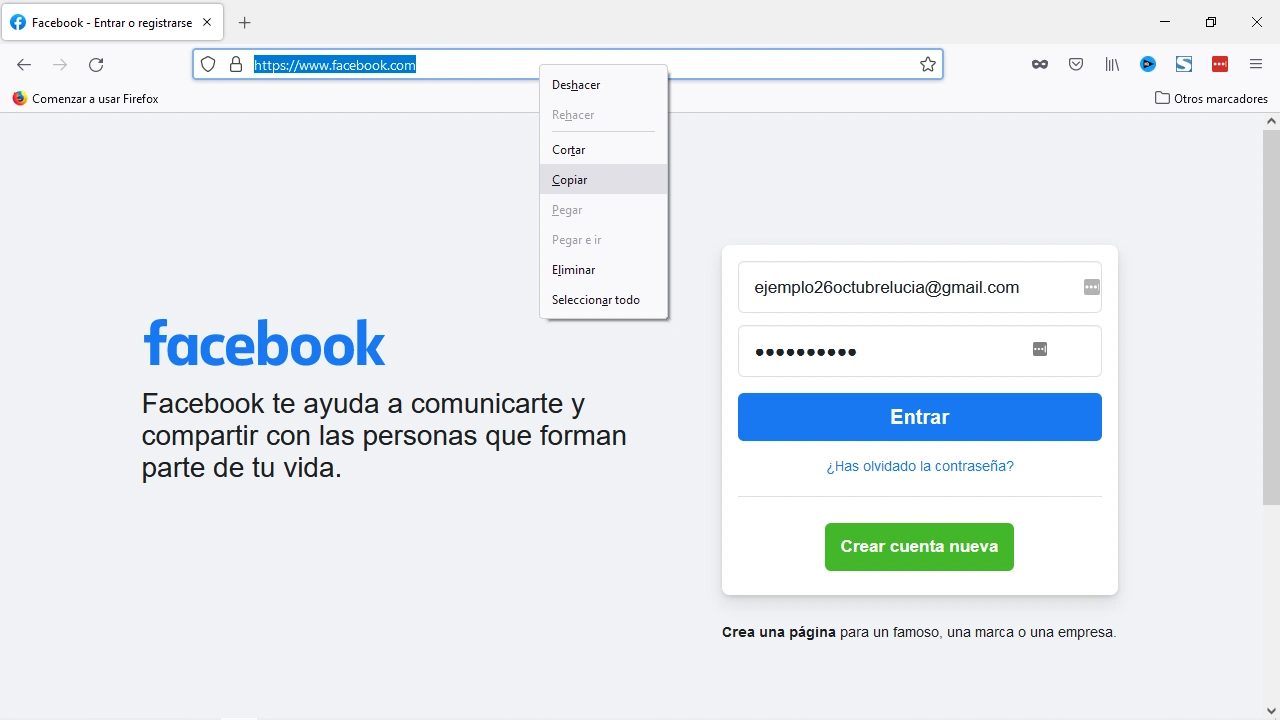 entrar facebookkeepass