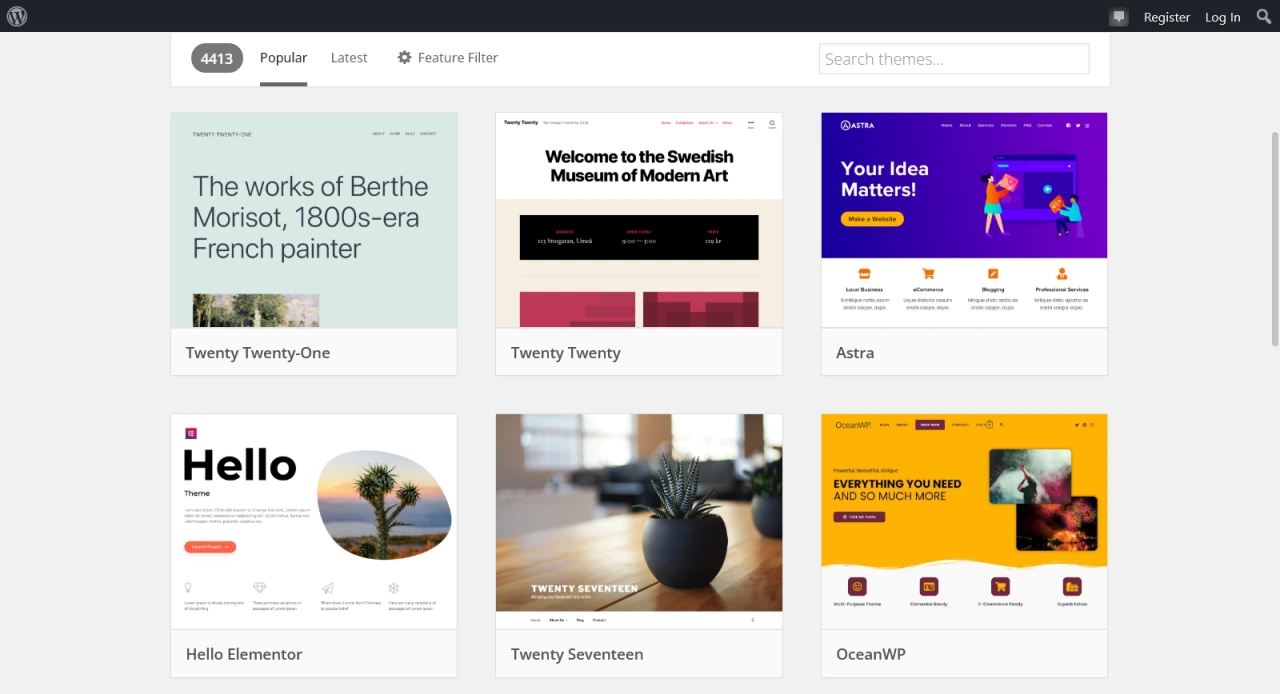 galeria temas wordpress