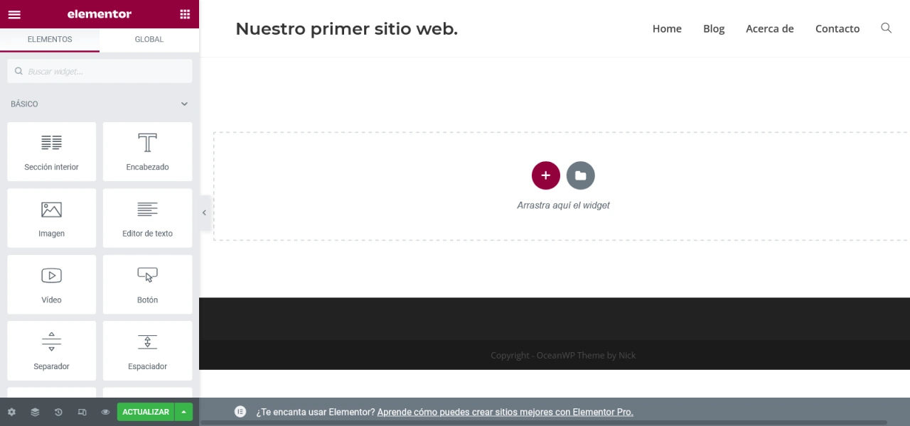 inicio elementor