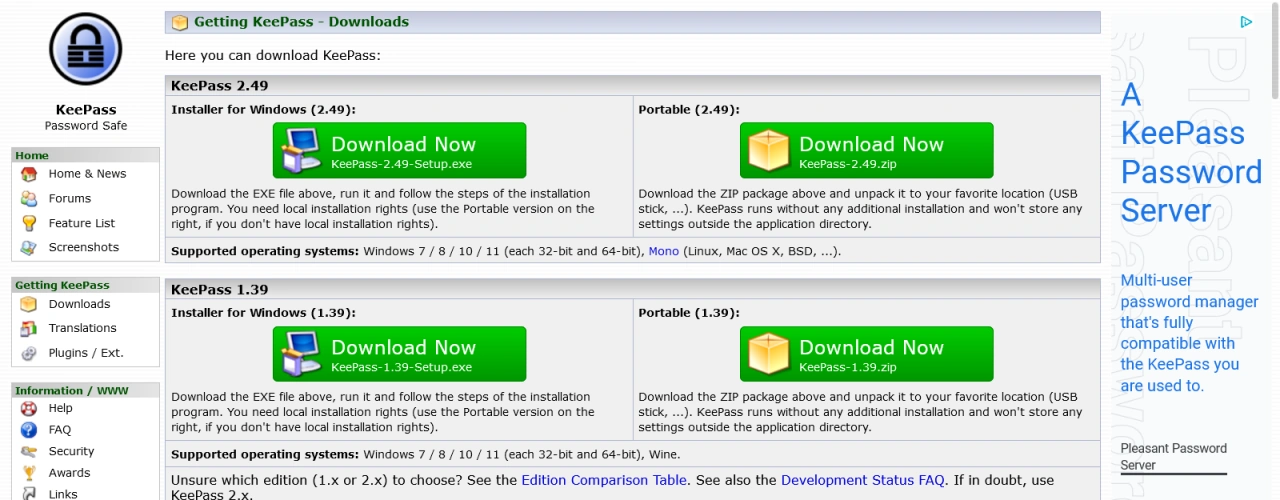 inicio keepass descarga