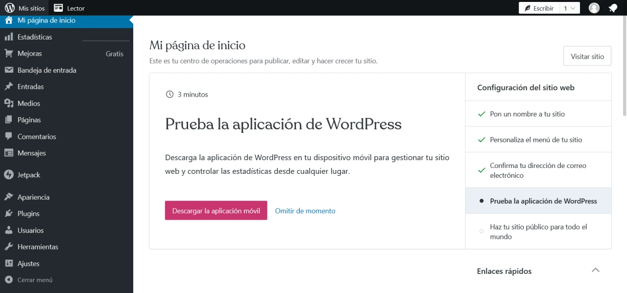 interfaz wordpresscom
