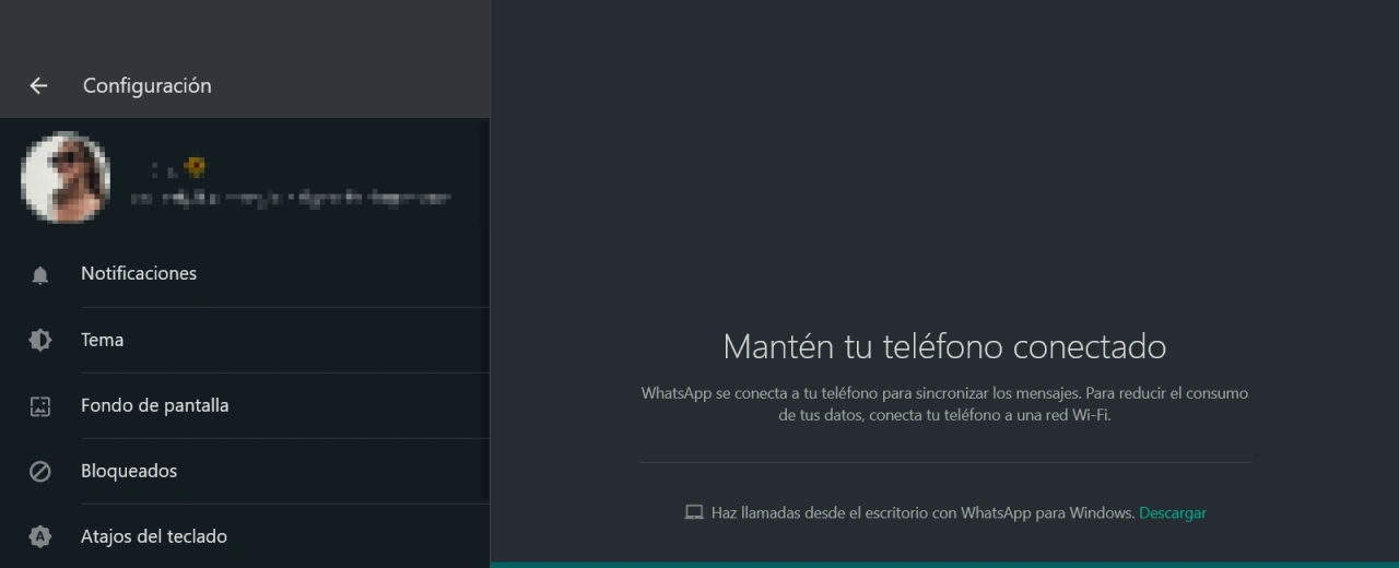 tema oscuro whatsapp web