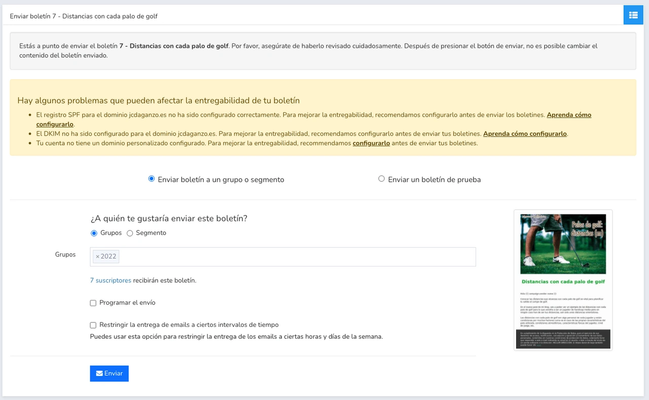mailrelay personalizar envio