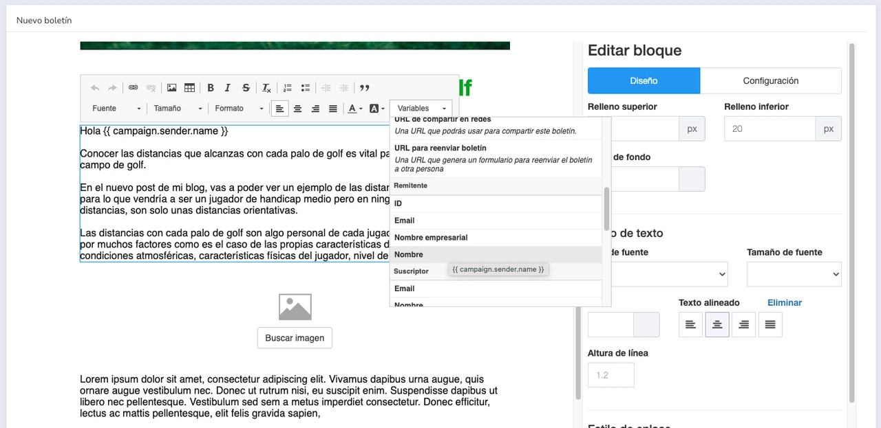 personalizar envio mailrelay