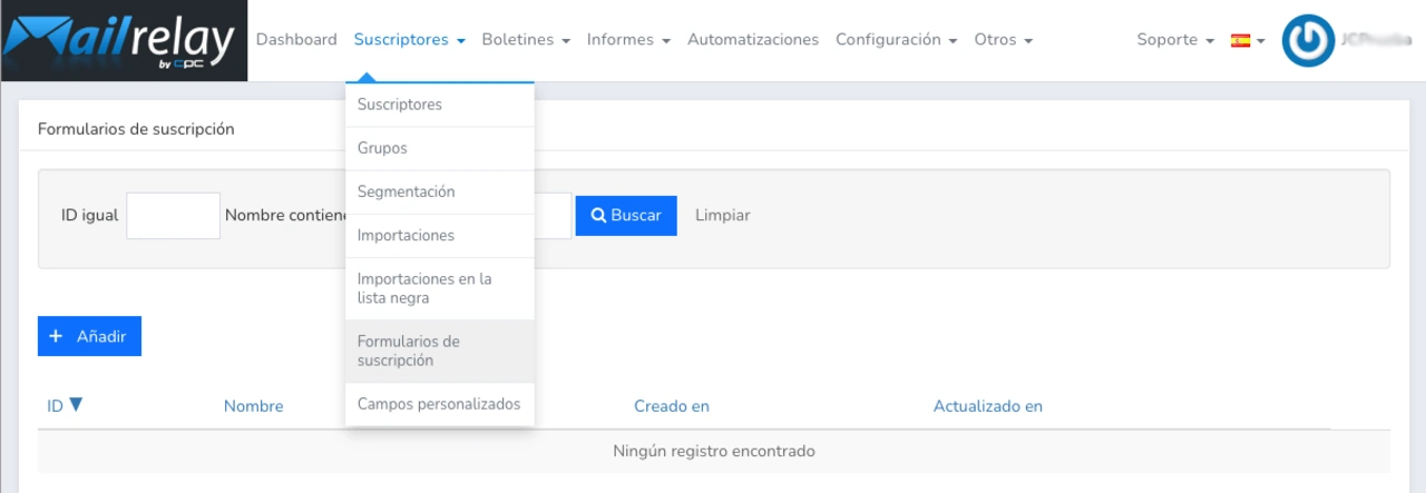 formulario contacto mailrelay