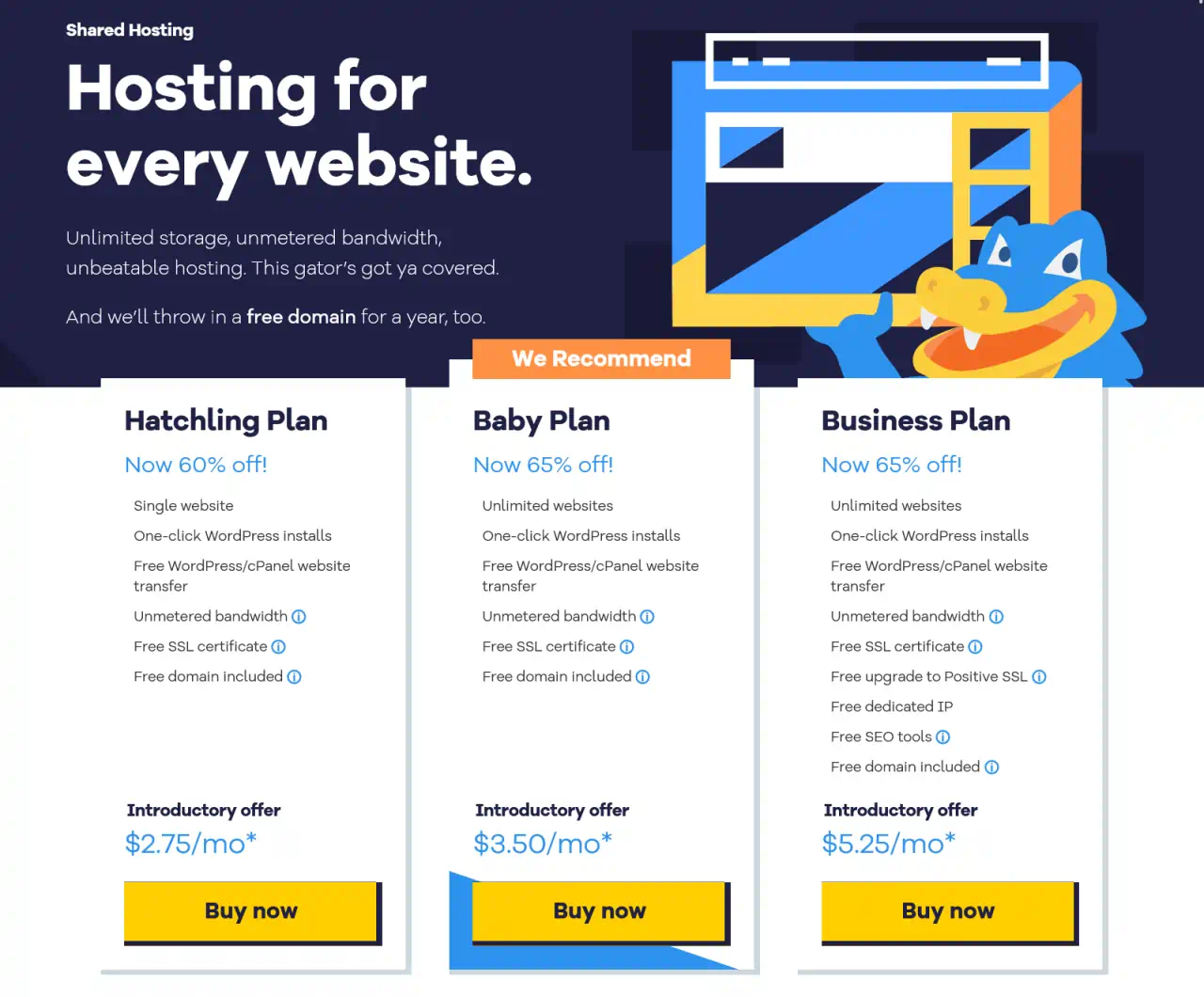 planes hosting compartido hostgator