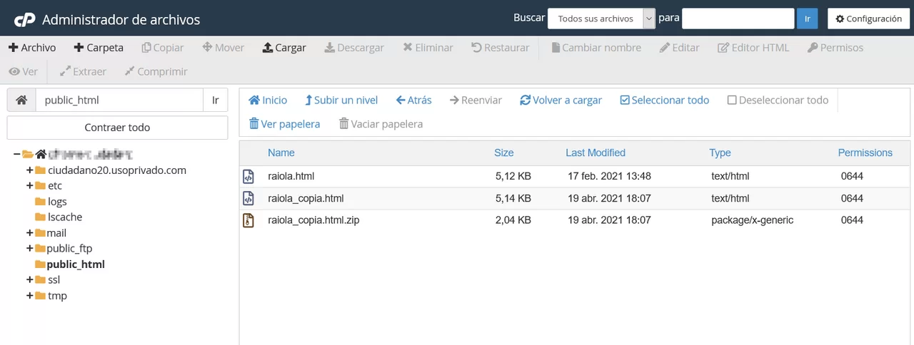 administrador cpanel