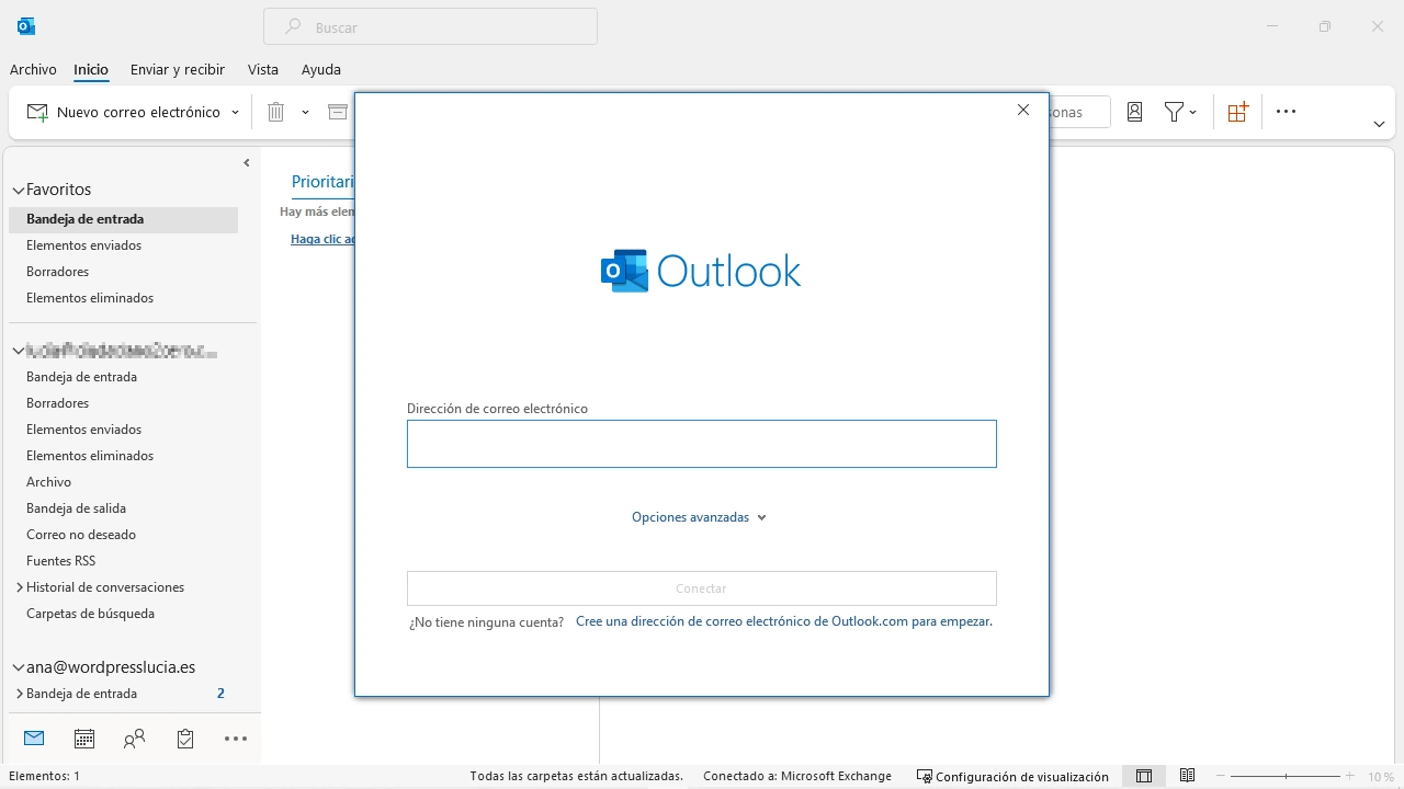 anadir outlook configurar