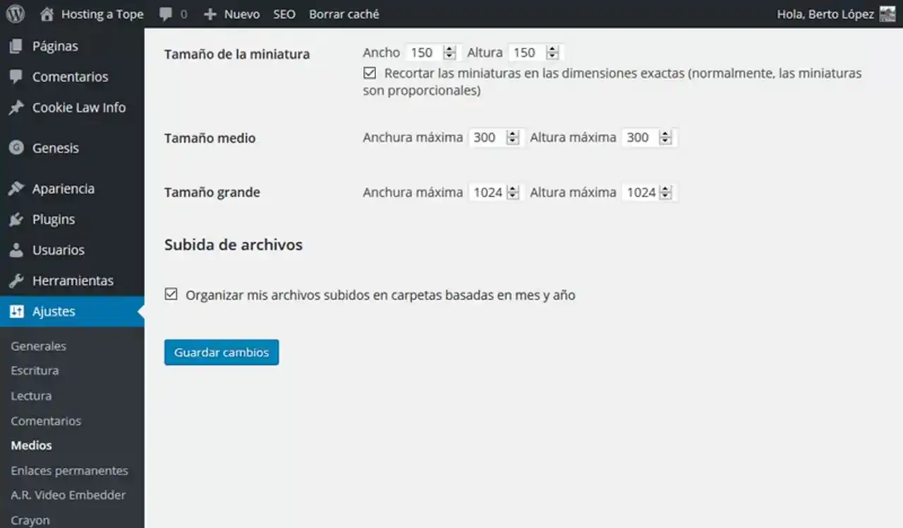 captura ajustes medios