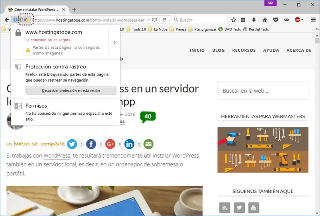 captura aviso navegador