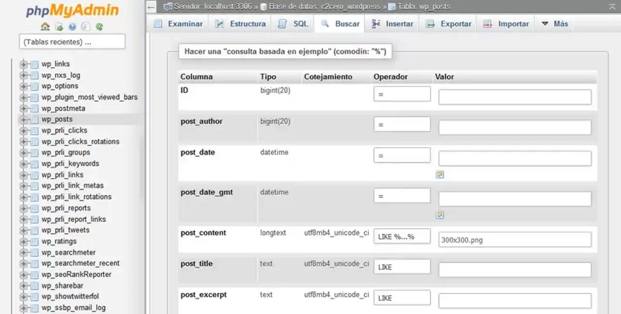 captura buscar phpmyadmin