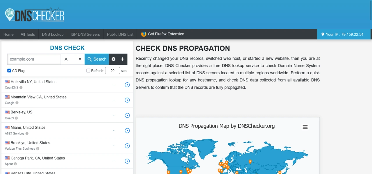 comprobar dns propagacion