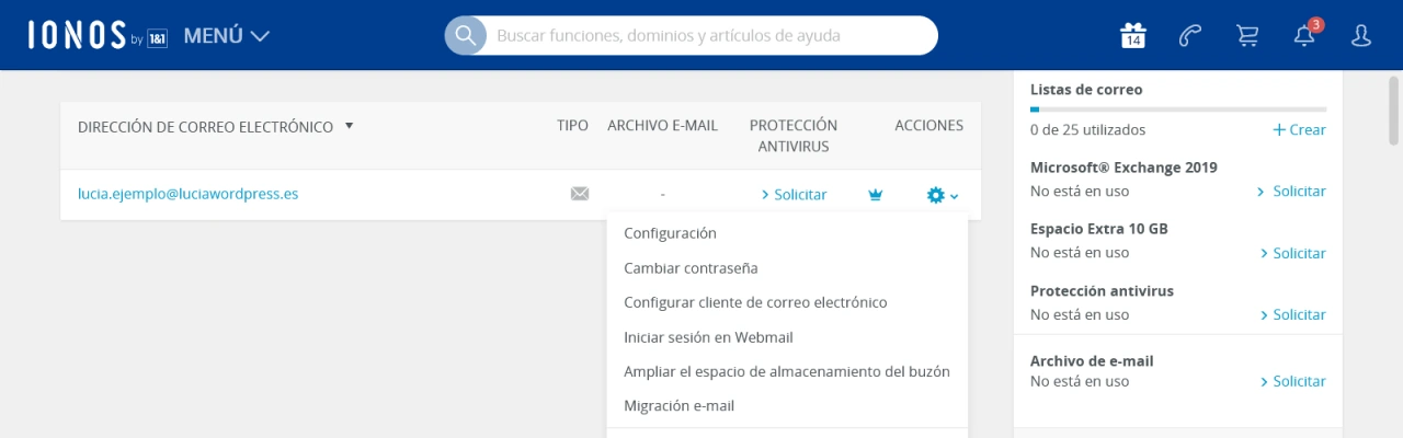 configuracion outlook ionos