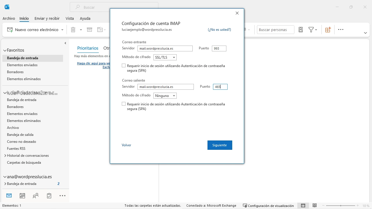 correo outlook datos configuracion