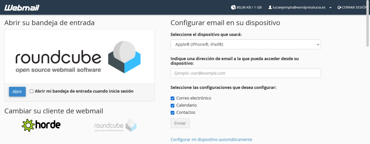 webmail cpanel