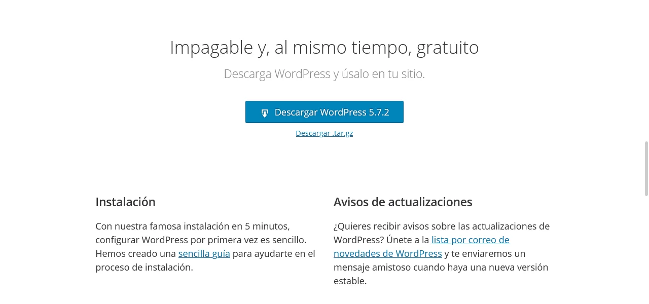 descargar wordpress
