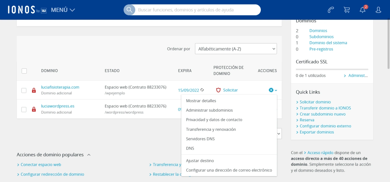 dns dominio hosting