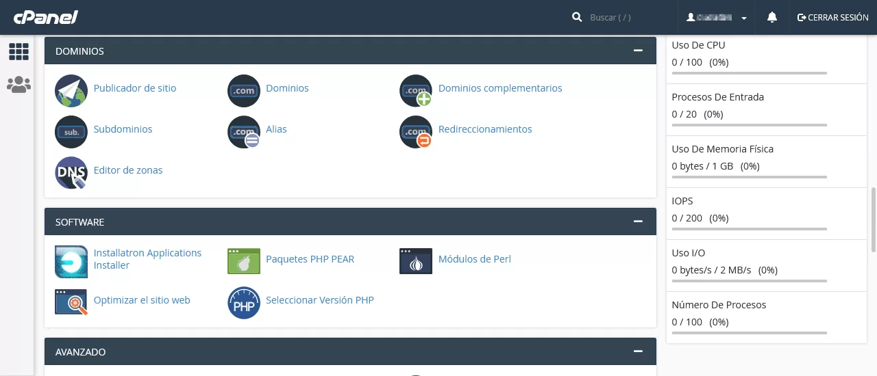 dominio cpanel