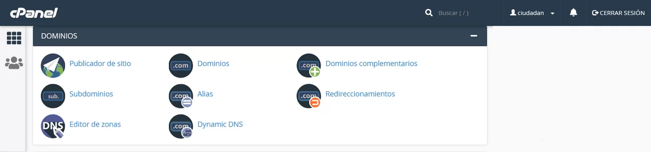 dominios cpanel