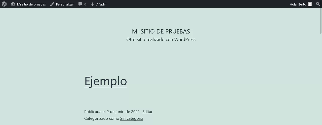 ejemplo plantilla wordpress