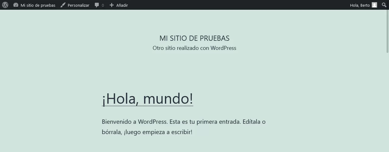 ejemplo sitio nuevo wordpress